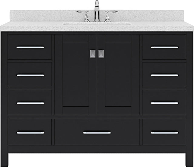 Virtu USA Caroline Avenue 48" Single Bath Vanity in Espresso with Dazzle White Top and Square Sink - Luxe Bathroom Vanities Luxury Bathroom Fixtures Bathroom Furniture