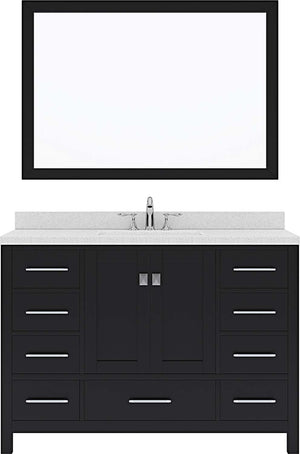 Virtu USA Caroline Avenue 48" Single Bath Vanity with Dazzle White Top and Square Sink with Mirror - Luxe Bathroom Vanities