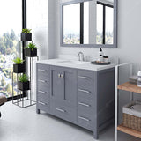 Virtu USA Caroline Avenue 48" Single Bath Vanity with Dazzle White Quartz Top and Square Sink with Matching Mirror