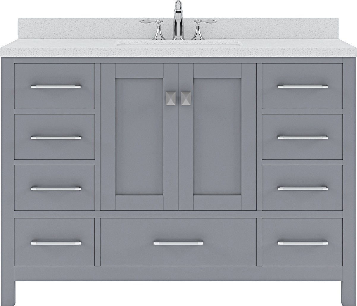 Virtu USA Caroline Avenue 48" Single Bath Vanity with Dazzle White Top and Square Sink - Luxe Bathroom Vanities