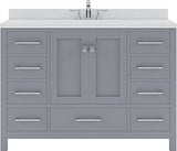 Virtu USA Caroline Avenue 48" Single Bath Vanity with Dazzle White Top and Square Sink - Luxe Bathroom Vanities