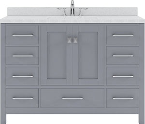 Virtu USA Caroline Avenue 48" Single Bath Vanity with Dazzle White Top and Square Sink - Luxe Bathroom Vanities