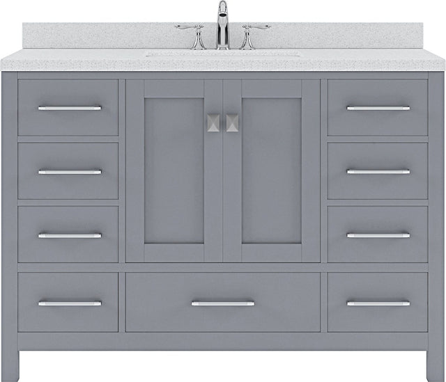Virtu USA Caroline Avenue 48" Single Bath Vanity with Dazzle White Top and Square Sink - Luxe Bathroom Vanities