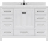Virtu USA Caroline Avenue 48" Single Bath Vanity with Dazzle White Top and Square Sink - Luxe Bathroom Vanities