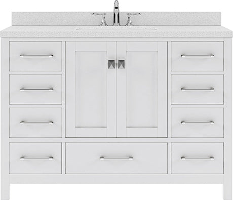 Virtu USA Caroline Avenue 48" Single Bath Vanity with Dazzle White Top and Square Sink - Luxe Bathroom Vanities