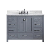 Virtu USA Caroline Avenue 48" Single Bath Vanity with Marble Top and Round Sink - Luxe Bathroom Vanities