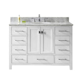 Virtu USA Caroline Avenue 48" Single Bath Vanity with Marble Top and Round Sink - Luxe Bathroom Vanities