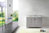 Virtu USA Caroline Avenue 48" Single Bath Vanity with White Marble Top and Square Sink