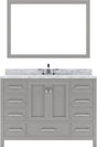 Virtu USA Caroline Avenue 48" Single Bath Vanity with Marble Top and Square Sink with Brushed Nickel Faucet and Mirror - Luxe Bathroom Vanities