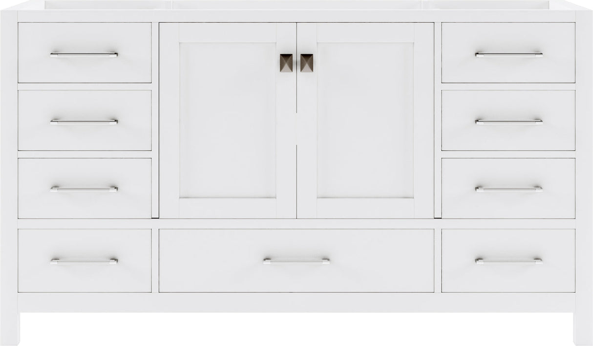 Virtu USA Caroline Avenue 60" Single Cabinet in White - Luxe Bathroom Vanities