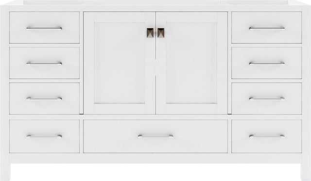 Virtu USA Caroline Avenue 60" Single Cabinet in White - Luxe Bathroom Vanities