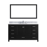 Virtu USA Caroline Avenue 60" Single Bath Vanity with Marble Top and Square Sink with Mirror - Luxe Bathroom Vanities Luxury Bathroom Fixtures Bathroom Furniture