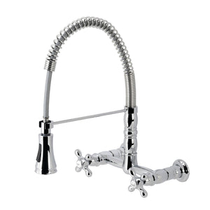 Heritage GS1241AX Wall Mount Pull-Down Sprayer Kitchen Faucet, Polished Chrome