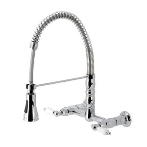 Heritage GS1241PL Wall Mount Pull-Down Sprayer Kitchen Faucet, Polished Chrome