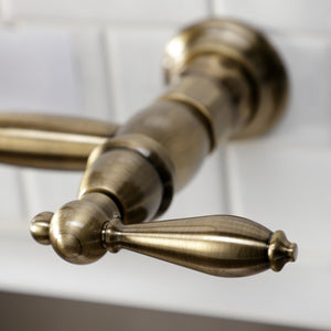 Heritage GS1243AL Wall Mount Pull-Down Sprayer Kitchen Faucet, Antique Brass