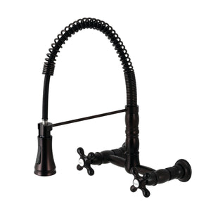 Heritage GS1245AX Wall Mount Pull-Down Sprayer Kitchen Faucet, Oil Rubbed Bronze