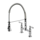 Heritage GS1271AL Two-Handle 2-Hole Deck Mount Pull-Down Sprayer Kitchen Faucet, Polished Chrome
