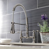 Heritage GS1276AL Two-Handle 2-Hole Deck Mount Pull-Down Sprayer Kitchen Faucet, Polished Nickel