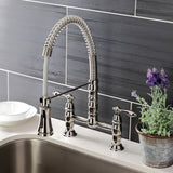 Heritage GS1276AL Two-Handle 2-Hole Deck Mount Pull-Down Sprayer Kitchen Faucet, Polished Nickel