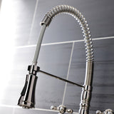 Heritage GS1276AX Two-Handle 2-Hole Deck Mount Pull-Down Sprayer Kitchen Faucet, Polished Nickel