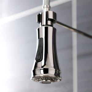 Heritage GS1276PL Two-Handle 2-Hole Deck Mount Pull-Down Sprayer Kitchen Faucet, Polished Nickel