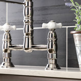 Heritage GS1276PX Two-Handle 2-Hole Deck Mount Pull-Down Sprayer Kitchen Faucet, Polished Nickel