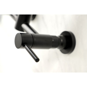 Concord GS8180DL Two-Handle 2-Hole Wall Mount Pull-Down Sprayer Kitchen Faucet, Matte Black
