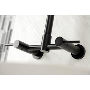 Concord GS8180DL Two-Handle 2-Hole Wall Mount Pull-Down Sprayer Kitchen Faucet, Matte Black