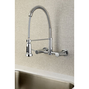 Concord GS8181DL Two-Handle 2-Hole Wall Mount Pull-Down Sprayer Kitchen Faucet, Polished Chrome
