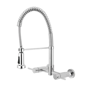 Concord GS8181DL Two-Handle 2-Hole Wall Mount Pull-Down Sprayer Kitchen Faucet, Polished Chrome