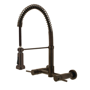 Concord GS8185DL Two-Handle 2-Hole Wall Mount Pull-Down Sprayer Kitchen Faucet, Oil Rubbed Bronze