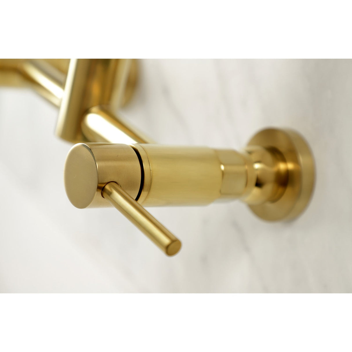 Concord GS8187DL Two-Handle 2-Hole Wall Mount Pull-Down Sprayer Kitchen Faucet, Brushed Brass