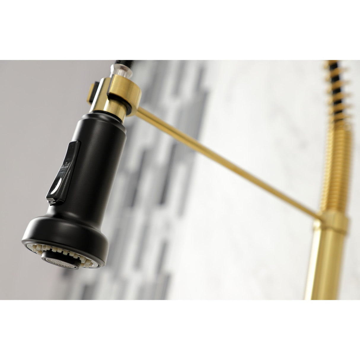 Concord GS8187DL Two-Handle 2-Hole Wall Mount Pull-Down Sprayer Kitchen Faucet, Brushed Brass