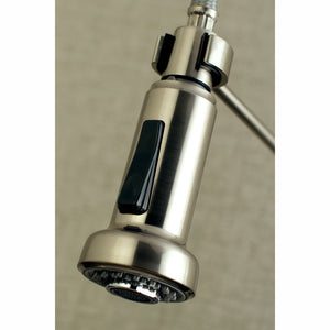 Concord GS8188DL Two-Handle 2-Hole Wall Mount Pull-Down Sprayer Kitchen Faucet, Brushed Nickel