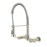 Concord GS8188DL Two-Handle 2-Hole Wall Mount Pull-Down Sprayer Kitchen Faucet, Brushed Nickel