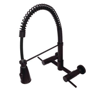 Concord GS8285DL Two-Handle 2-Hole Wall Mount Pull-Down Sprayer Kitchen Faucet, Oil Rubbed Bronze