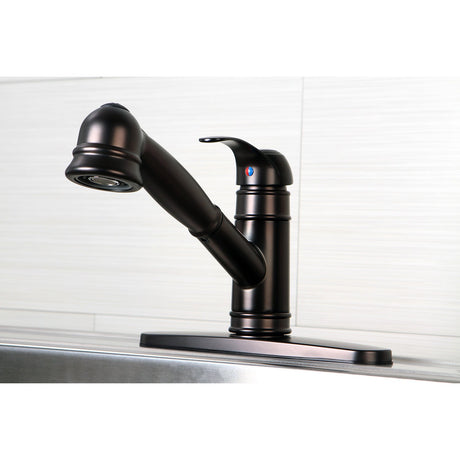 Eden GSC7575WEL Single-Handle 1-or-3 Hole Deck Mount Pull-Out Sprayer Kitchen Faucet, Oil Rubbed Bronze