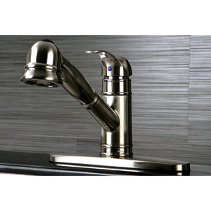Eden GSC7578WEL Single-Handle 1-or-3 Hole Deck Mount Pull-Out Sprayer Kitchen Faucet, Brushed Nickel