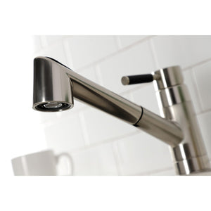 Kaiser GSC8578DKL Single-Handle 1-or-3 Hole Deck Mount Pull-Out Sprayer Kitchen Faucet, Brushed Nickel