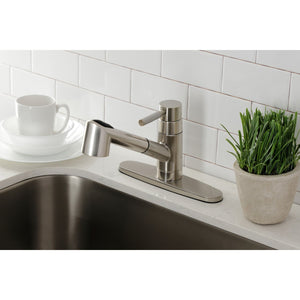 Kaiser GSC8578DKL Single-Handle 1-or-3 Hole Deck Mount Pull-Out Sprayer Kitchen Faucet, Brushed Nickel