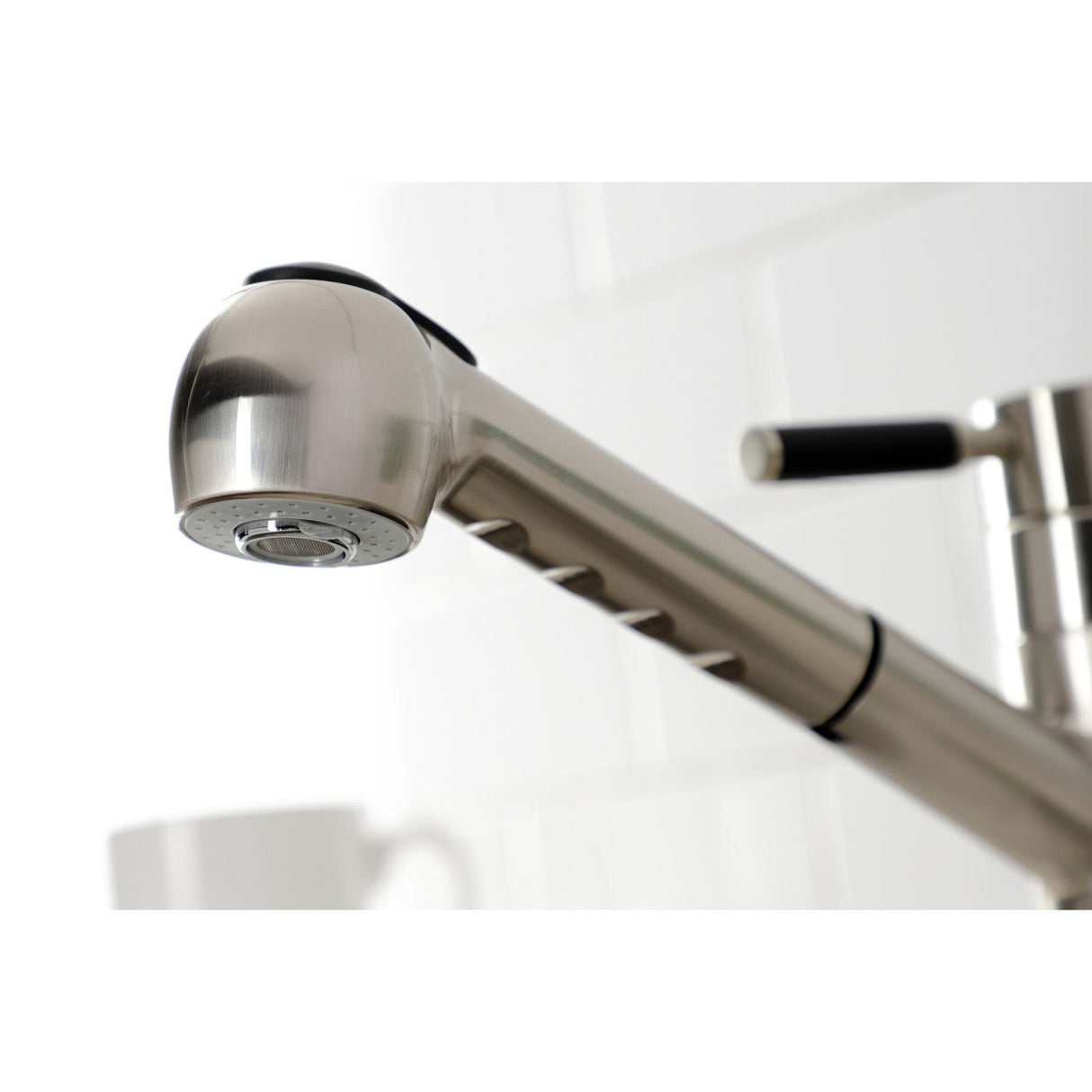 Kaiser GSC888DKLSP Single-Handle 1-or-3 Hole Deck Mount Pull-Out Sprayer Kitchen Faucet, Brushed Nickel