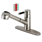 Kaiser GSC888DKLSP Single-Handle 1-or-3 Hole Deck Mount Pull-Out Sprayer Kitchen Faucet, Brushed Nickel