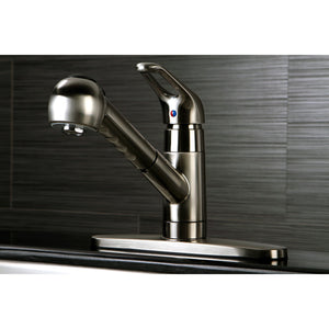 Century GSC888NCLSP Single-Handle 1-or-3 Hole Deck Mount Pull-Out Sprayer Kitchen Faucet, Brushed Nickel