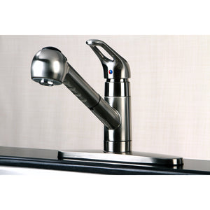 Century GSC888NCLSP Single-Handle 1-or-3 Hole Deck Mount Pull-Out Sprayer Kitchen Faucet, Brushed Nickel
