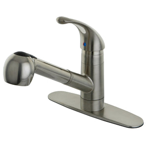 Century GSC888NCLSP Single-Handle 1-or-3 Hole Deck Mount Pull-Out Sprayer Kitchen Faucet, Brushed Nickel