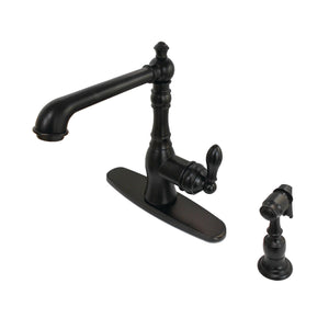 American Classic GSY7205ACLBS Single-Handle 2-or-4 Hole Deck Mount Kitchen Faucet with Brass Sprayer, Oil Rubbed Bronze