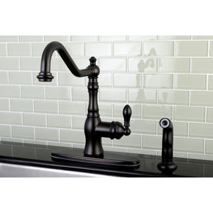 American Classic GSY7705ACLSP Single-Handle 2-or-4 Hole Deck Mount Kitchen Faucet with Brass Sprayer, Oil Rubbed Bronze