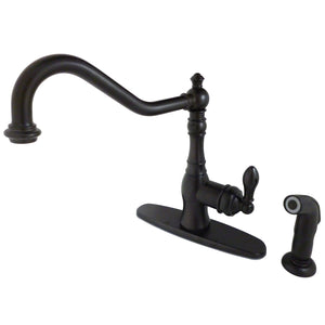 American Classic GSY7705ACLSP Single-Handle 2-or-4 Hole Deck Mount Kitchen Faucet with Brass Sprayer, Oil Rubbed Bronze