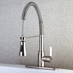 Continental GSY8878CTL Single-Handle 1-or-3 Hole Deck Mount Pre-Rinse Kitchen Faucet, Brushed Nickel