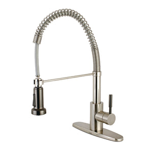 Kaiser GSY8888DKL Single-Handle 1-or-3 Hole Deck Mount Pre-Rinse Kitchen Faucet, Brushed Nickel/Black Stainless Steel